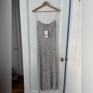 SOLD OUT Zara ZW COLLECTION SEQUINNED SLIP DRESS